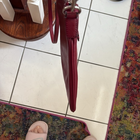 Coach  Crossbody bag  genuine, smooth, leather deep red.  Silvertone.
No callout - Picture 5 of 12